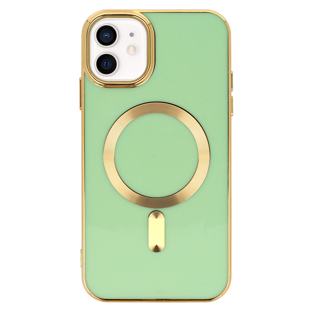 Etui do iPhone 11 Liquid Gold Magsafe, zielone