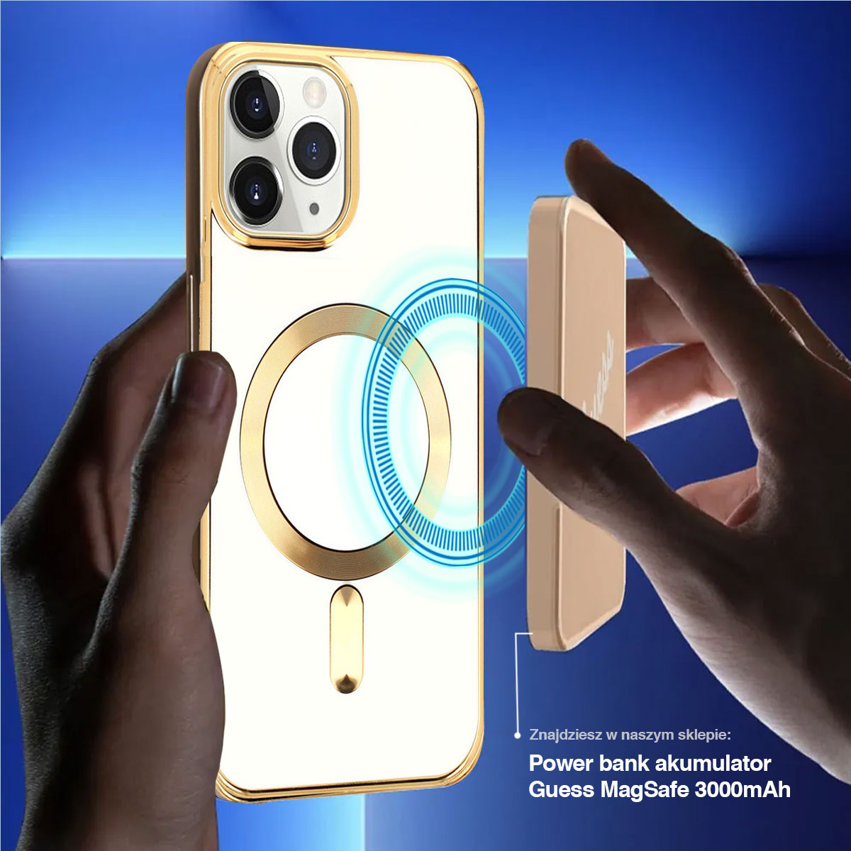 Etui do iPhone 11 Pro Max Liquid Gold Magsafe, białe