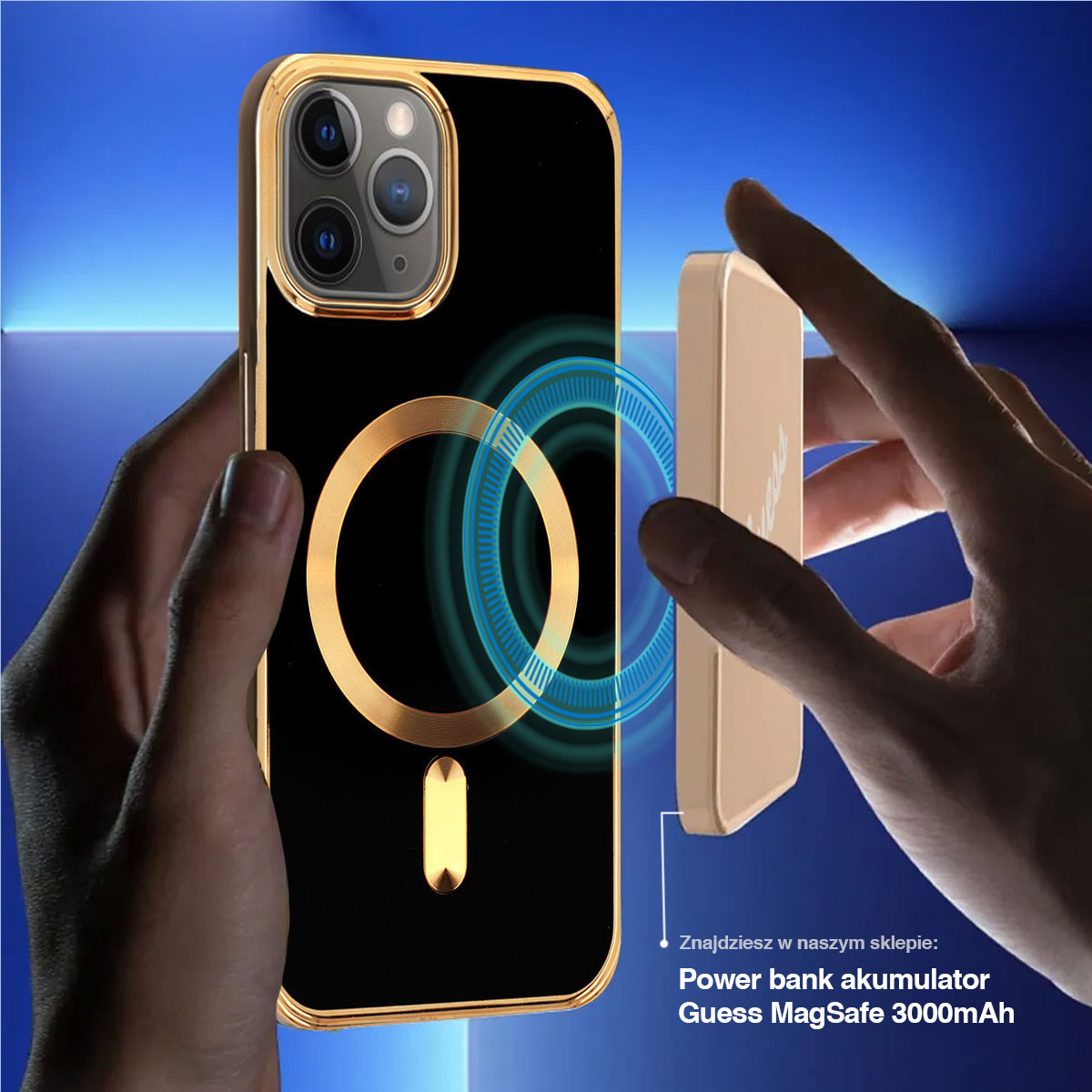 Etui do iPhone 12 Pro Liquid Gold Magsafe, czarne