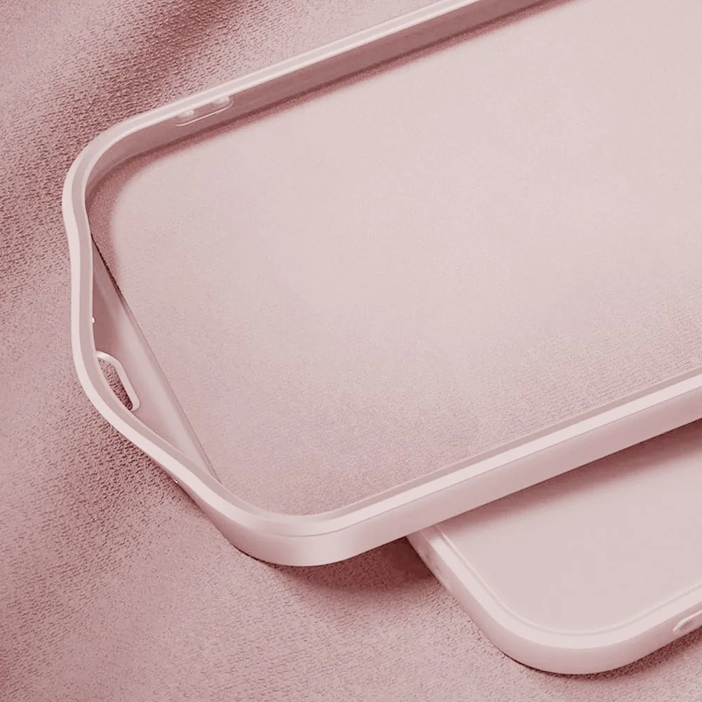 Etui do iPhone 12 silikonowe z mikrofibrą Premium Soft Touch MagSafe ochrona aparatu, pudrowy róż