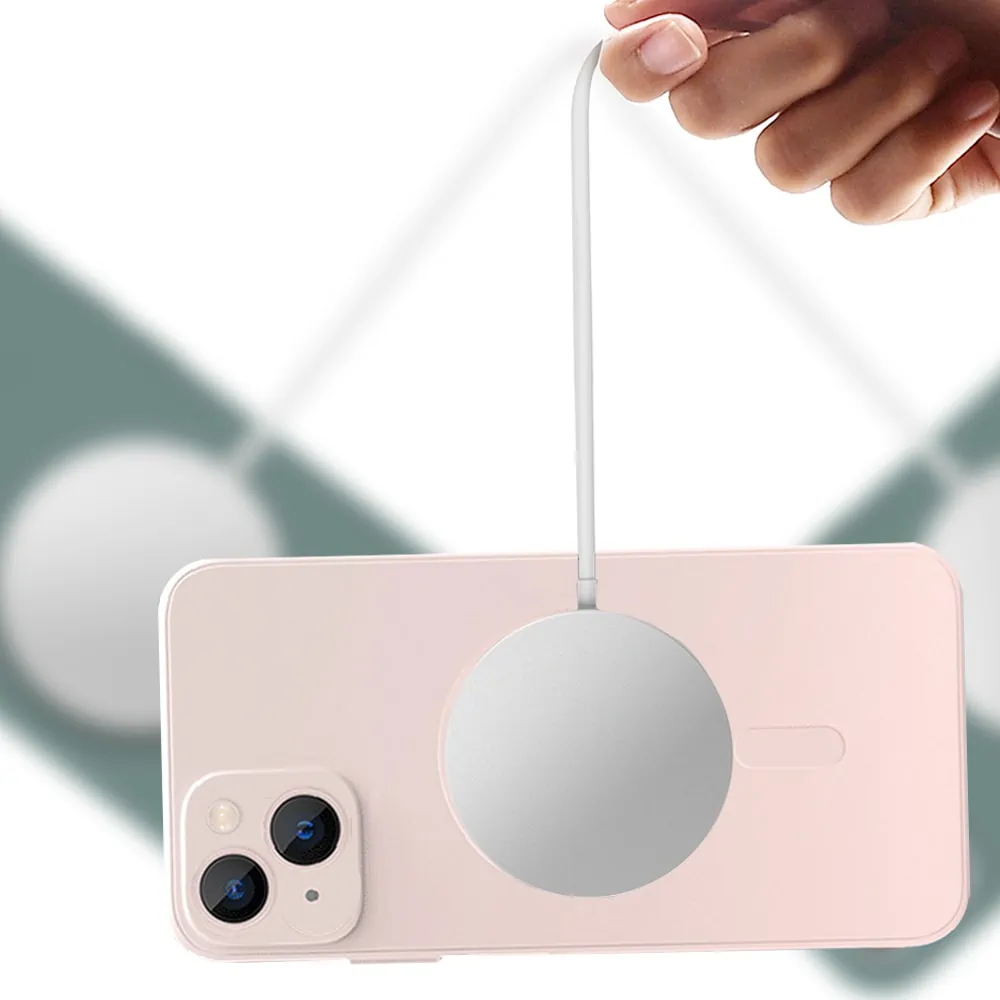 Etui do iPhone 13 silikonowe z mikrofibrą Premium Soft Touch MagSafe ochrona aparatu, pudrowy róż