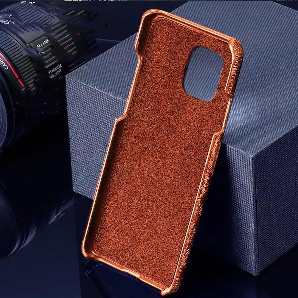 Etui do iPhone 14 Pro eleganckie luksusowe skórzane, rude
