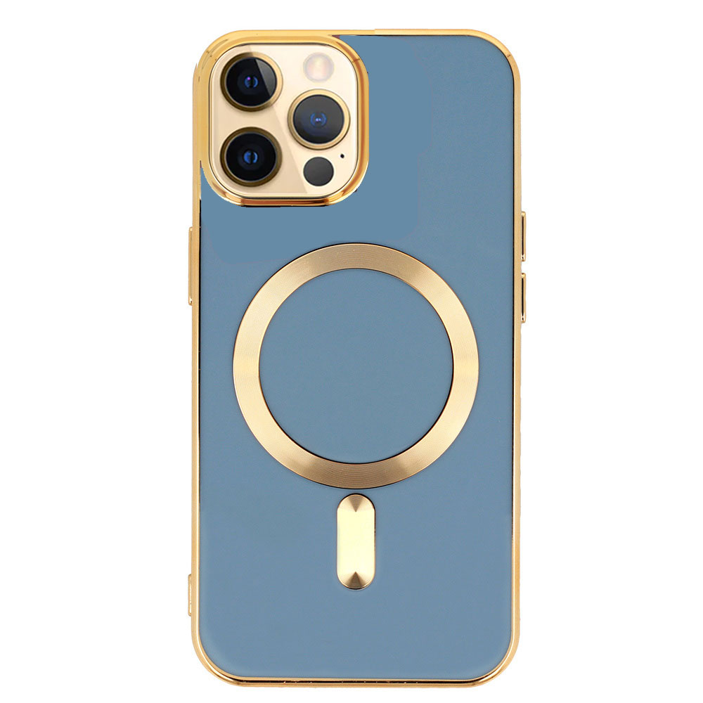 Etui do iPhone 12 Pro Liquid Gold Magsafe, niebieskie