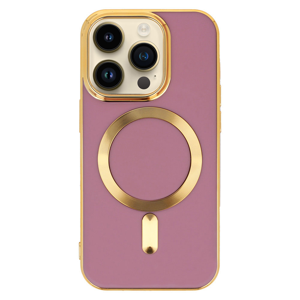 Etui do iPhone 12 Pro Liquid Gold Magsafe, fioletowe
