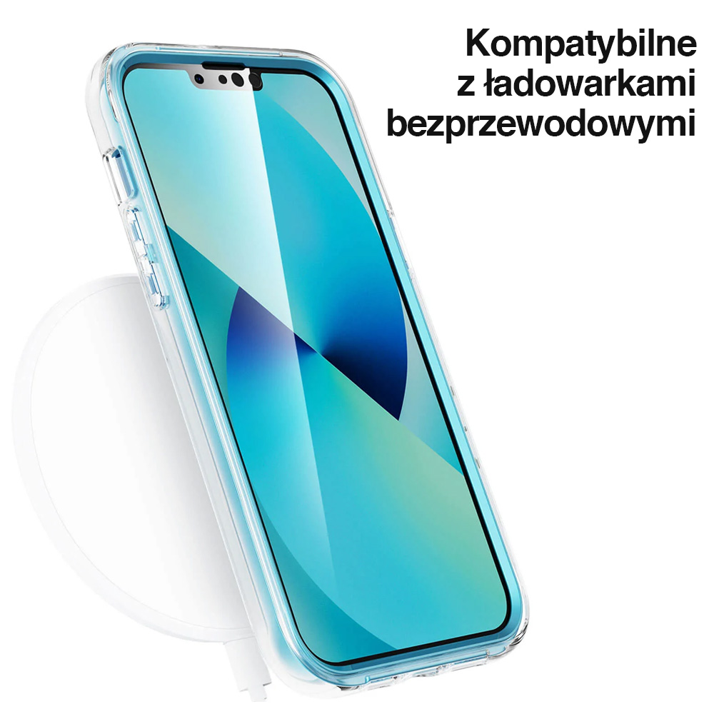 Etui 2w1 do iPhone 13 SupGold Cosmo Marble zintegrowana osłona ekranu, złote niebieskie