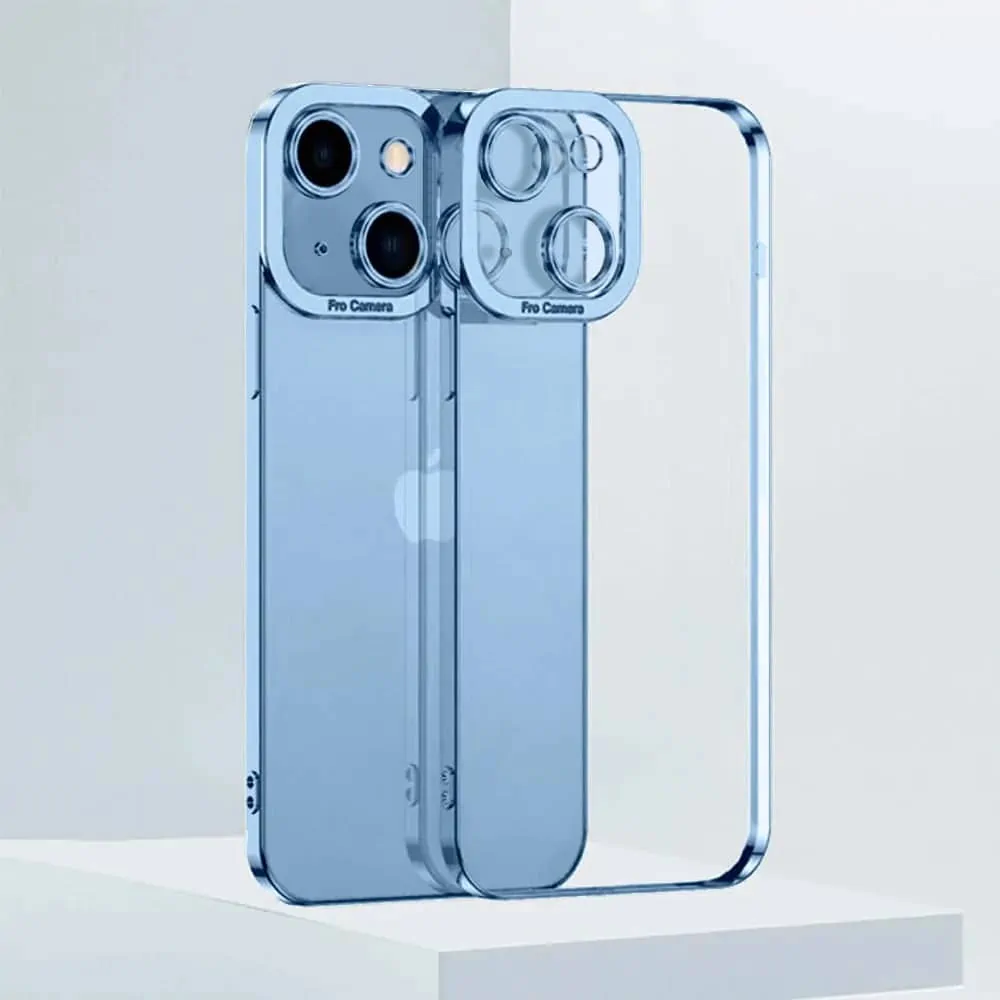 Etui do iPhone 14 Camera High PRO z osłoną kamery, niebieskie błękitne