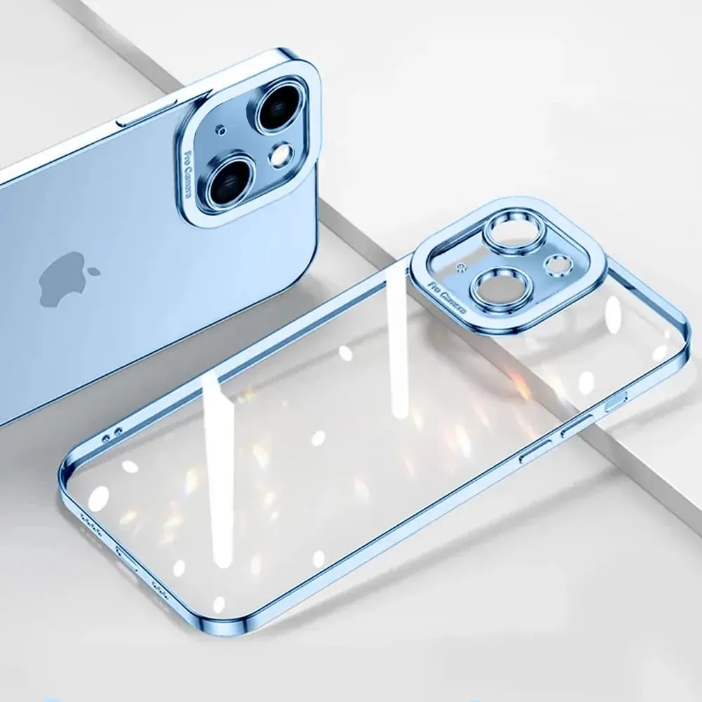 Etui do iPhone 14 Camera High PRO z osłoną kamery, niebieskie błękitne