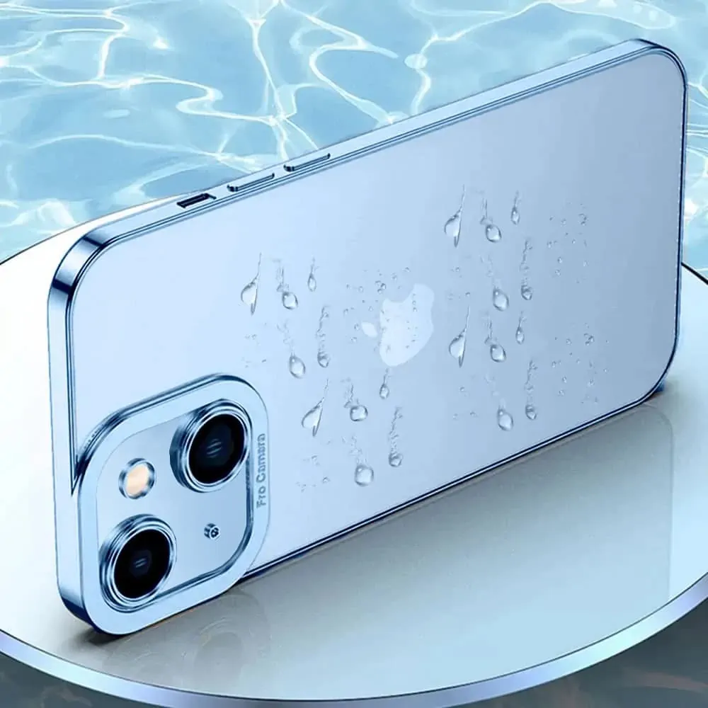 Etui do iPhone 14 Camera High PRO z osłoną kamery, niebieskie błękitne