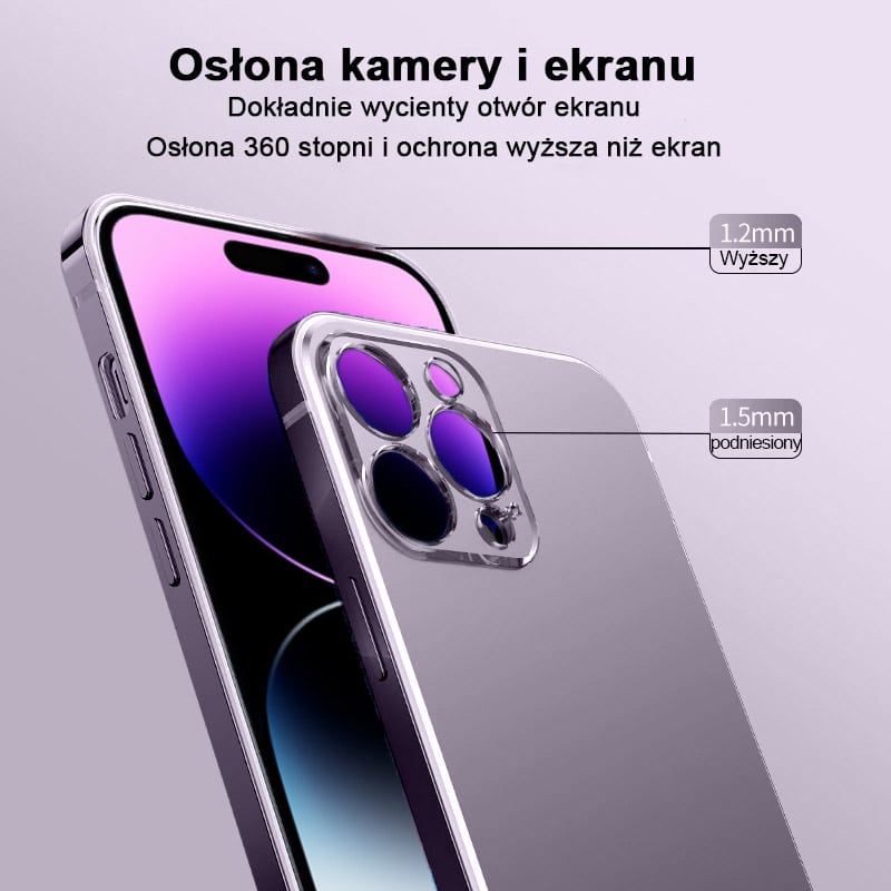 Etui do iPhone 14 Pro Luxury Skin ultra cienkie, pełny tył z metalową ramką, głęboka purpura