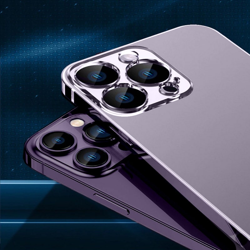 Etui do iPhone 14 Pro Luxury Skin ultra cienkie, pełny tył z metalową ramką, głęboka purpura