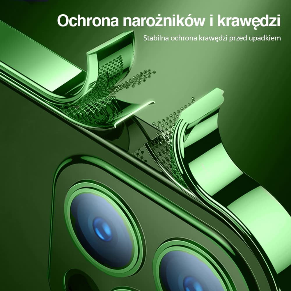 Etui do iPhone 14 Pro Max Premium Protect Full Cover z osłoną kamery i obiektywów 9H, zielony (OUTLET)