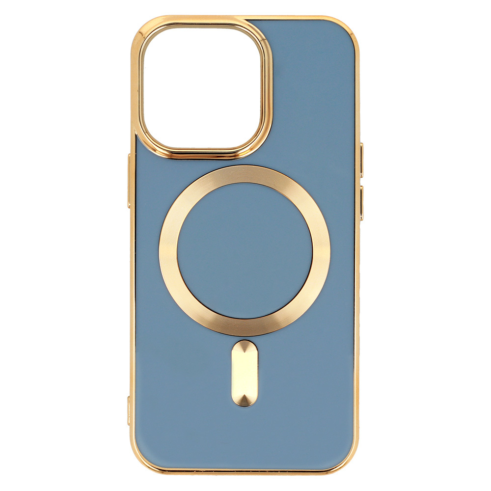 Etui do iPhone 13 Pro Liquid Gold Magsafe, niebieskie