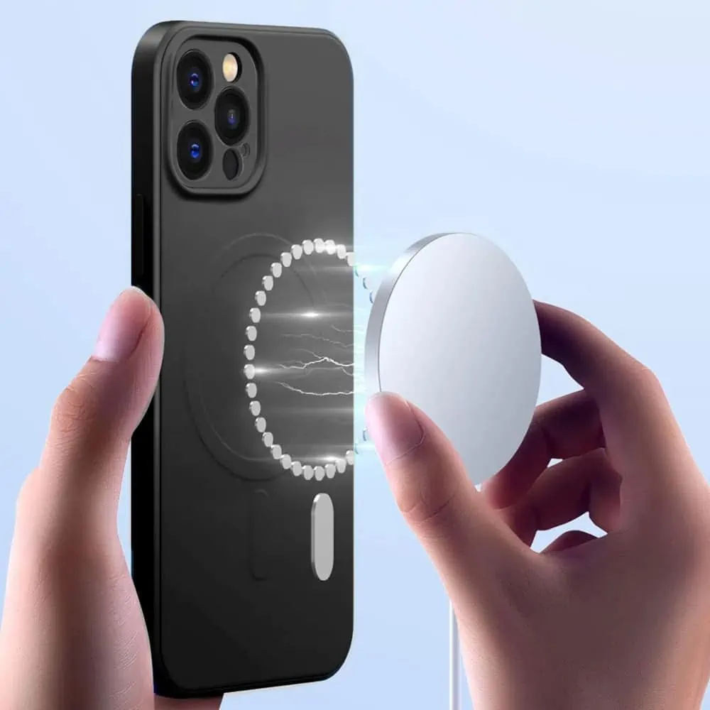 Etui do iPhone 14 Pro Max silikonowe z mikrofibrą Premium Soft Touch MagSafe, ochrona aparatu, czarne