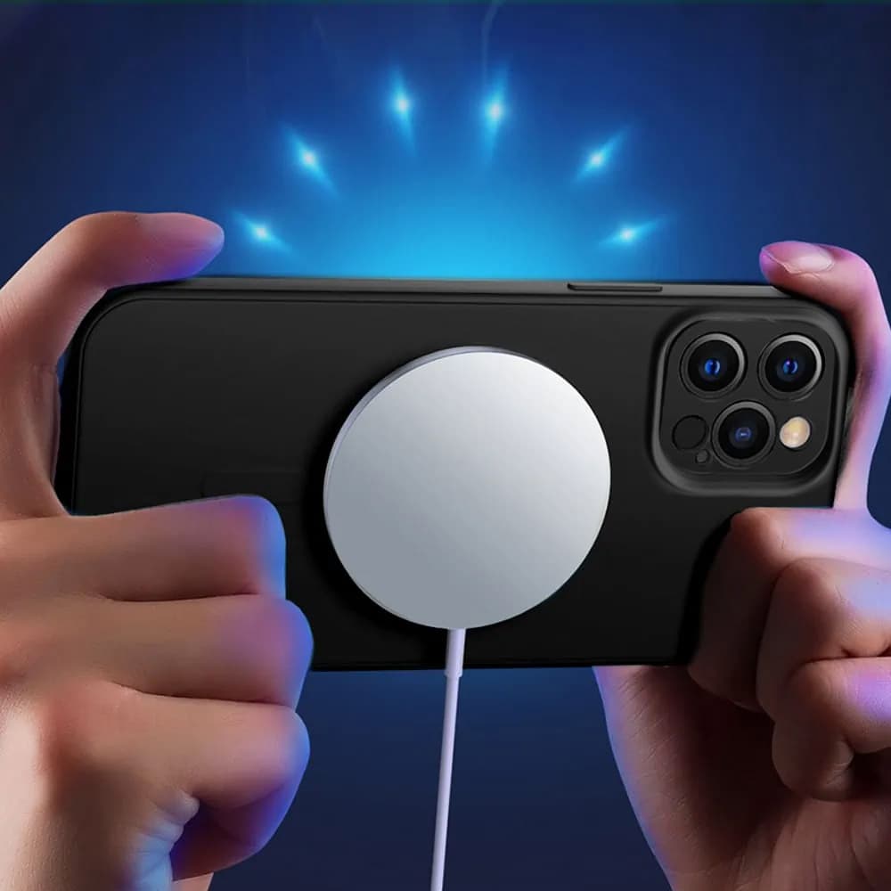 Etui do iPhone 14 Pro Max silikonowe z mikrofibrą Premium Soft Touch MagSafe, ochrona aparatu, czarne