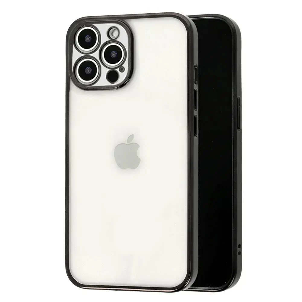Etui do iPhone 13 Pro Max slim black z osłoną kamery, czarne grafitowe (OUTLET)