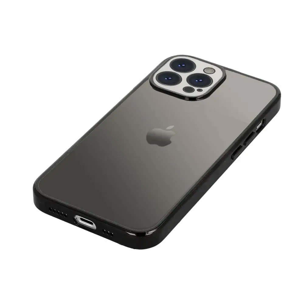 Etui do iPhone 13 Pro Max slim black z osłoną kamery, czarne grafitowe (OUTLET)