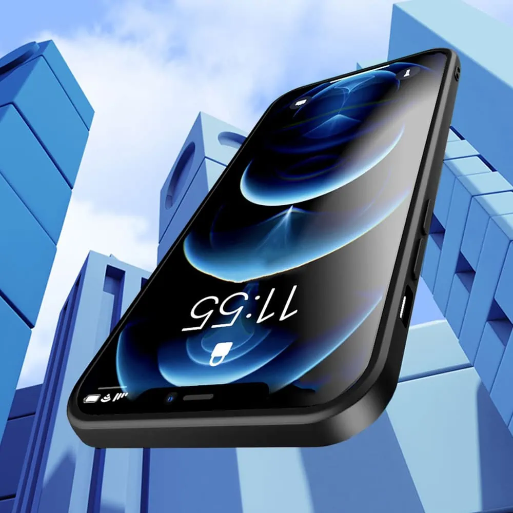 Etui do iPhone 12 silikonowe z mikrofibrą Soft Touch MagSafe ochrona aparatu, czarne