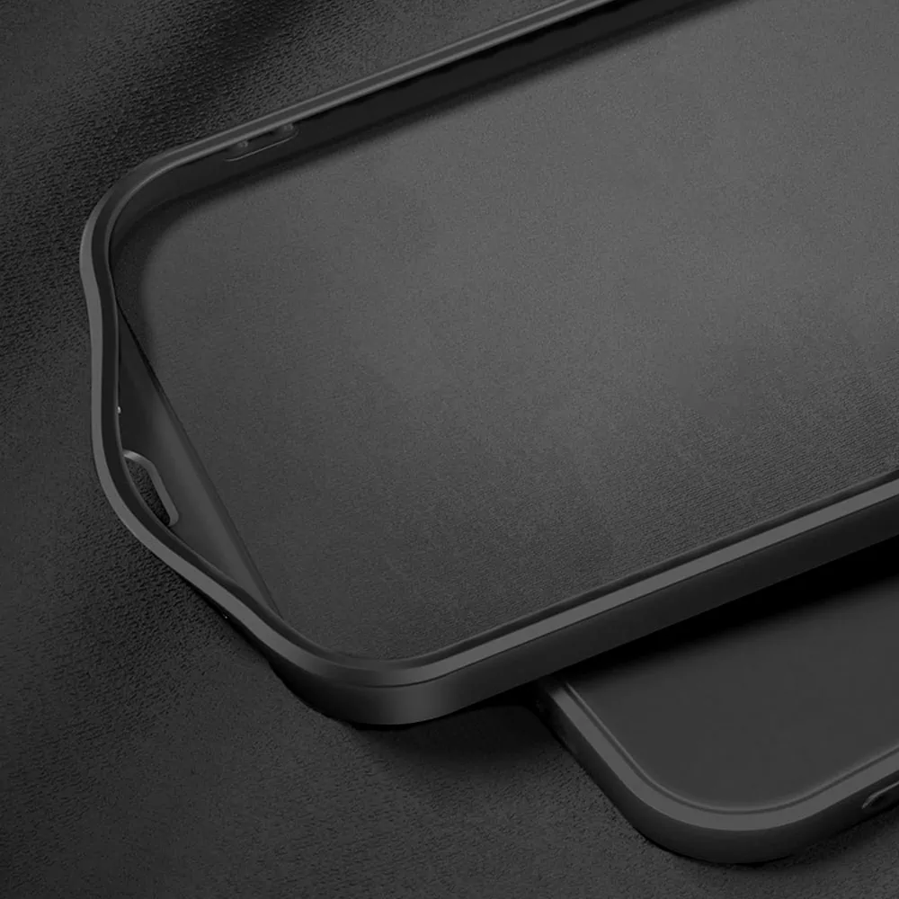 Etui do iPhone 12 silikonowe z mikrofibrą Soft Touch MagSafe ochrona aparatu, czarne