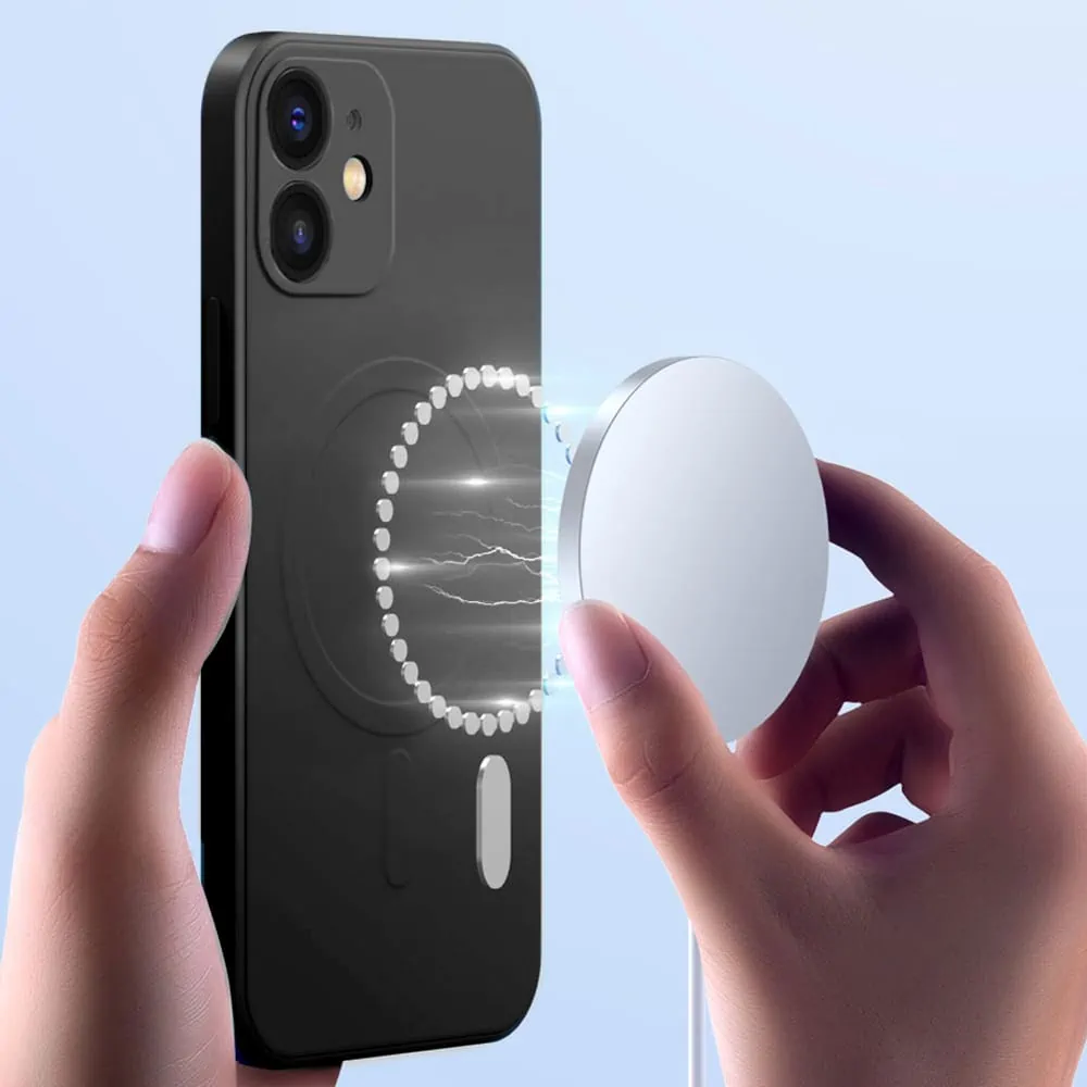 Etui do iPhone 11 silikonowe z mikrofibrą Premium Soft Touch MagSafe ochrona aparatu, czarne