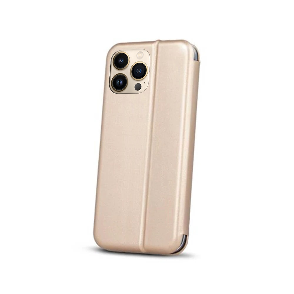 Etui do iPhone 14 Pro Max klasyczne z magnetyczną klapką, złote