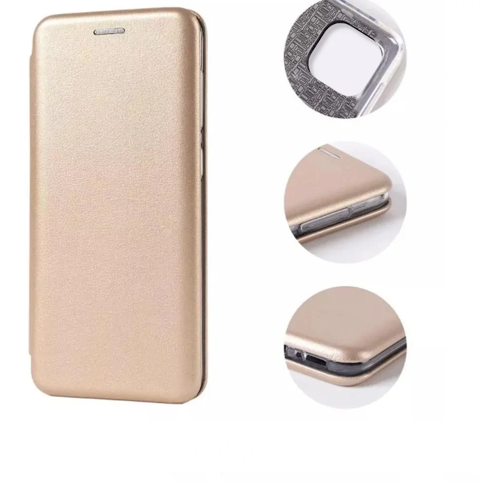 Etui do iPhone 14 Plus klasyczne z magnetyczną klapką, złote