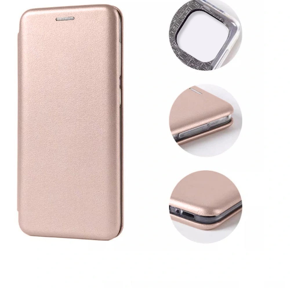 Etui do iPhone 14 Pro Max klasyczne z magnetyczną klapką, złoty róż