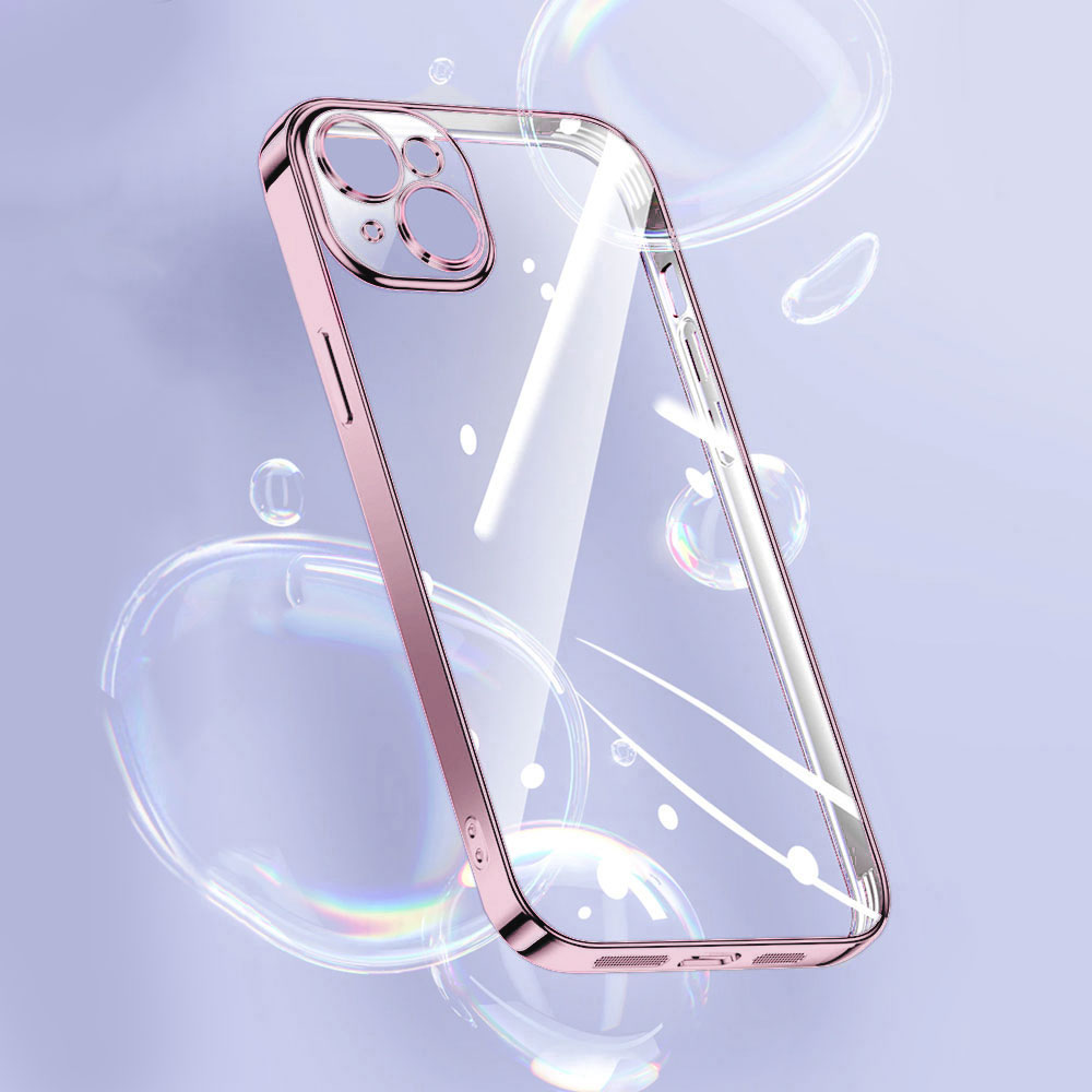 Etui do iPhone 14 Plus slim rose z osłoną kamery, zimny róż
