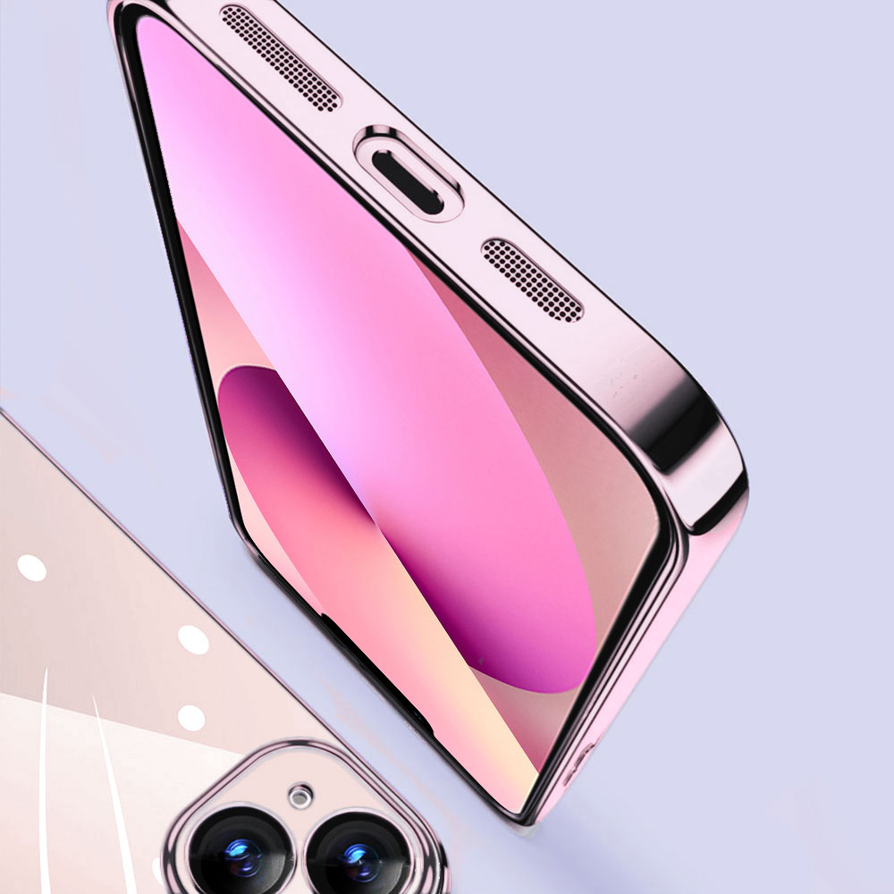 Etui do iPhone 14 Plus slim rose z osłoną kamery, zimny róż