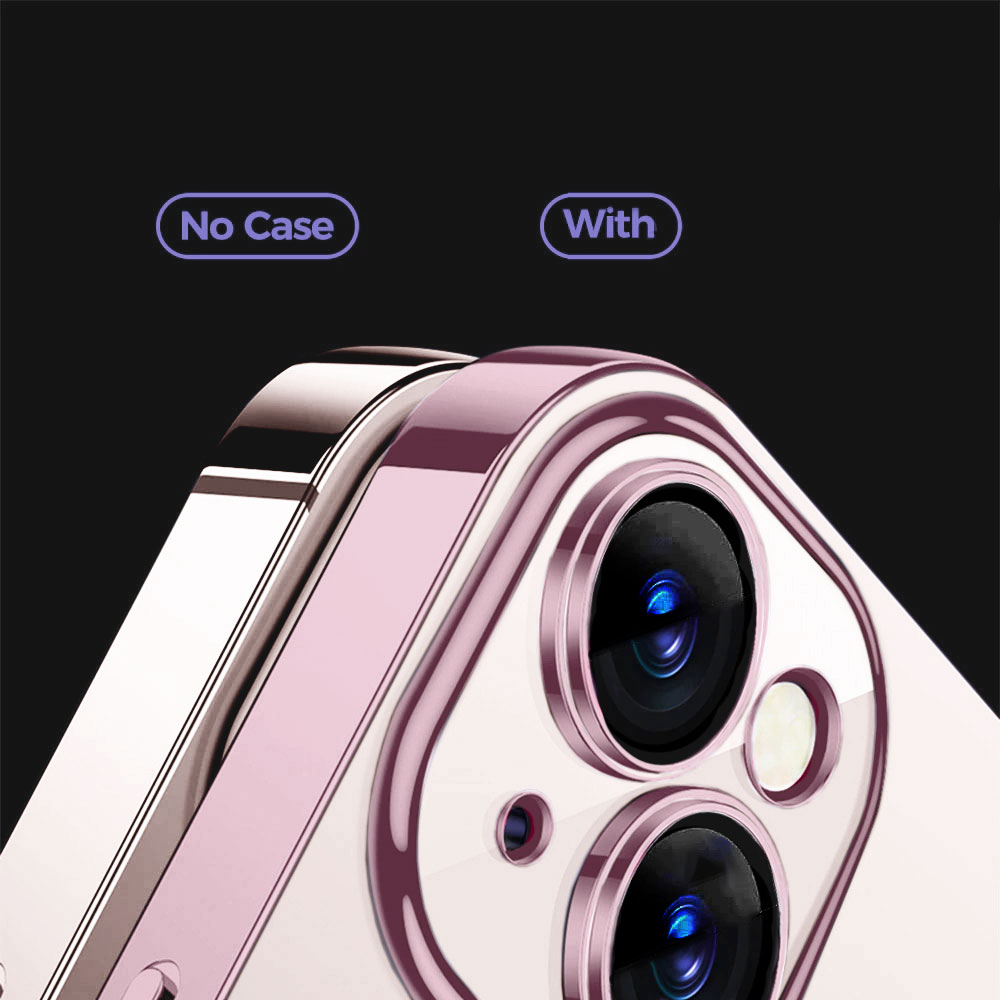 Etui do iPhone 14 Plus slim rose z osłoną kamery, zimny róż