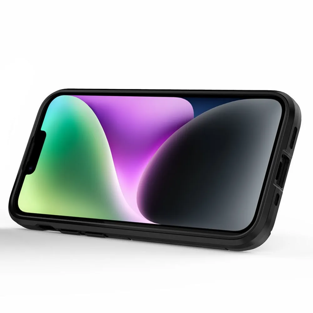 Etui do iPhone 14 Plus pancerne hybrydowe magnetyczne z uchwytem, czarne