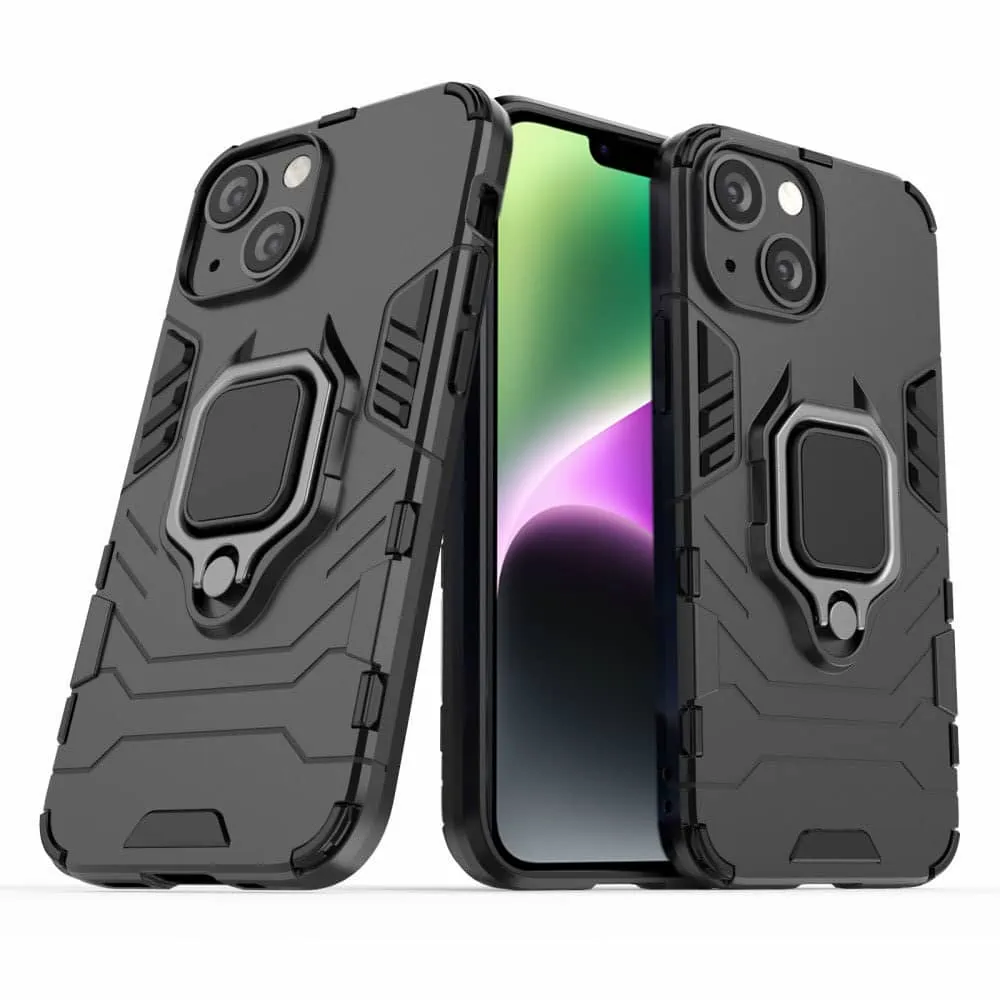 Etui do iPhone 14 Plus pancerne hybrydowe magnetyczne z uchwytem, czarne