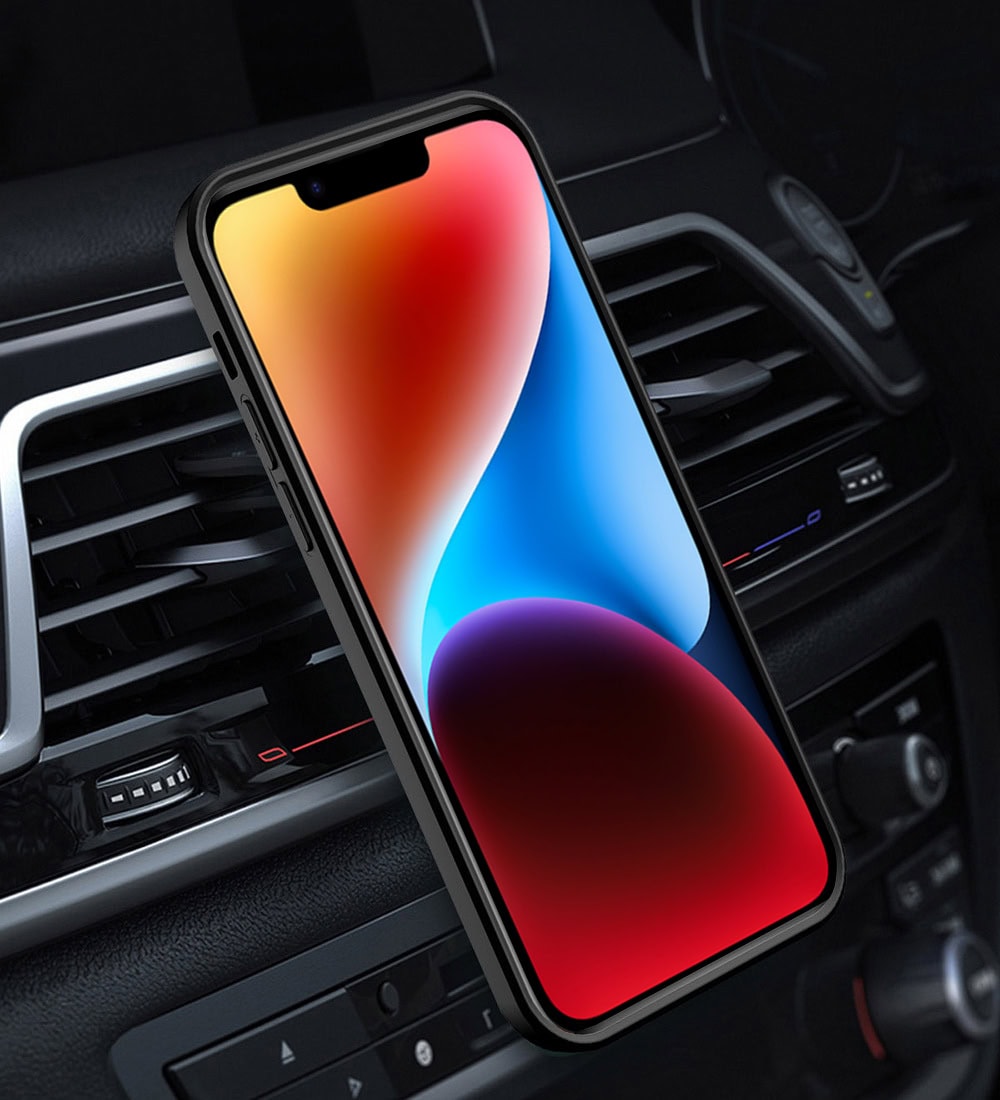 Etui do iPhone 14 Plus pancerne z magnetycznym uchwytem, osłona kamery, czerwono – czarne