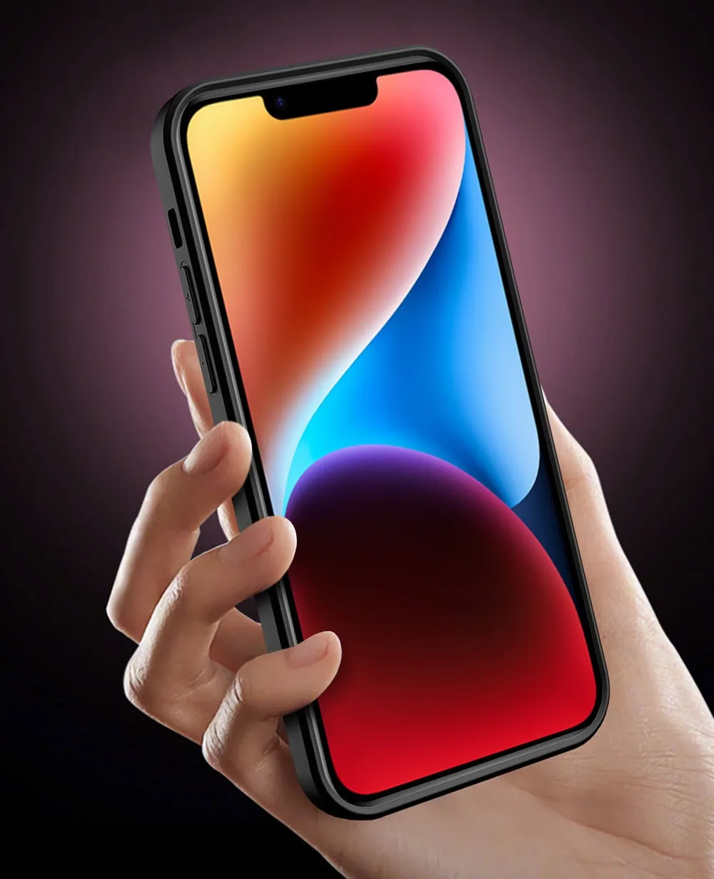 Etui do iPhone 14 Plus pancerne z magnetycznym uchwytem, osłona kamery, czerwono – czarne