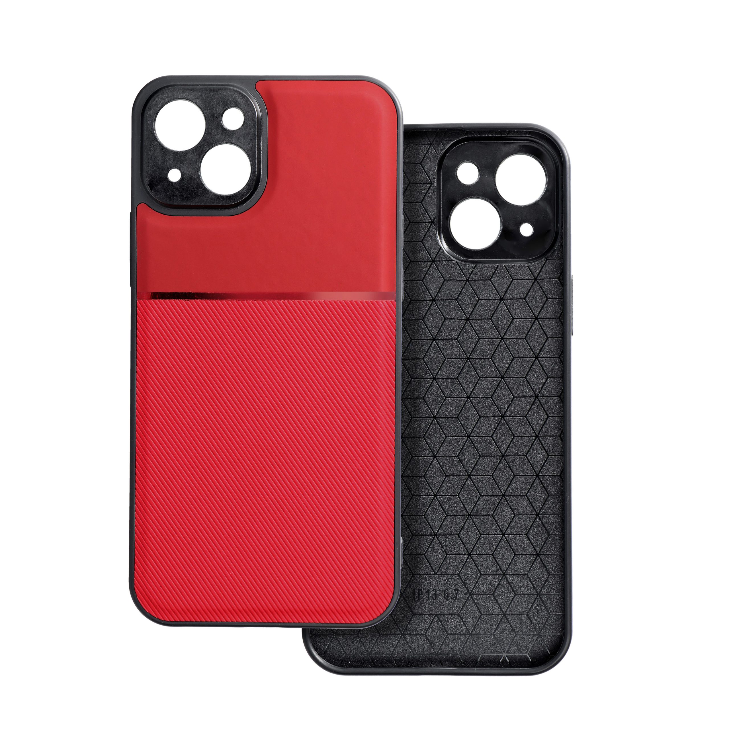 Etui do iPhone 14 Plus Elite Red karbon, pancerne, wytrzymałe z osłoną na aparat, czerwone