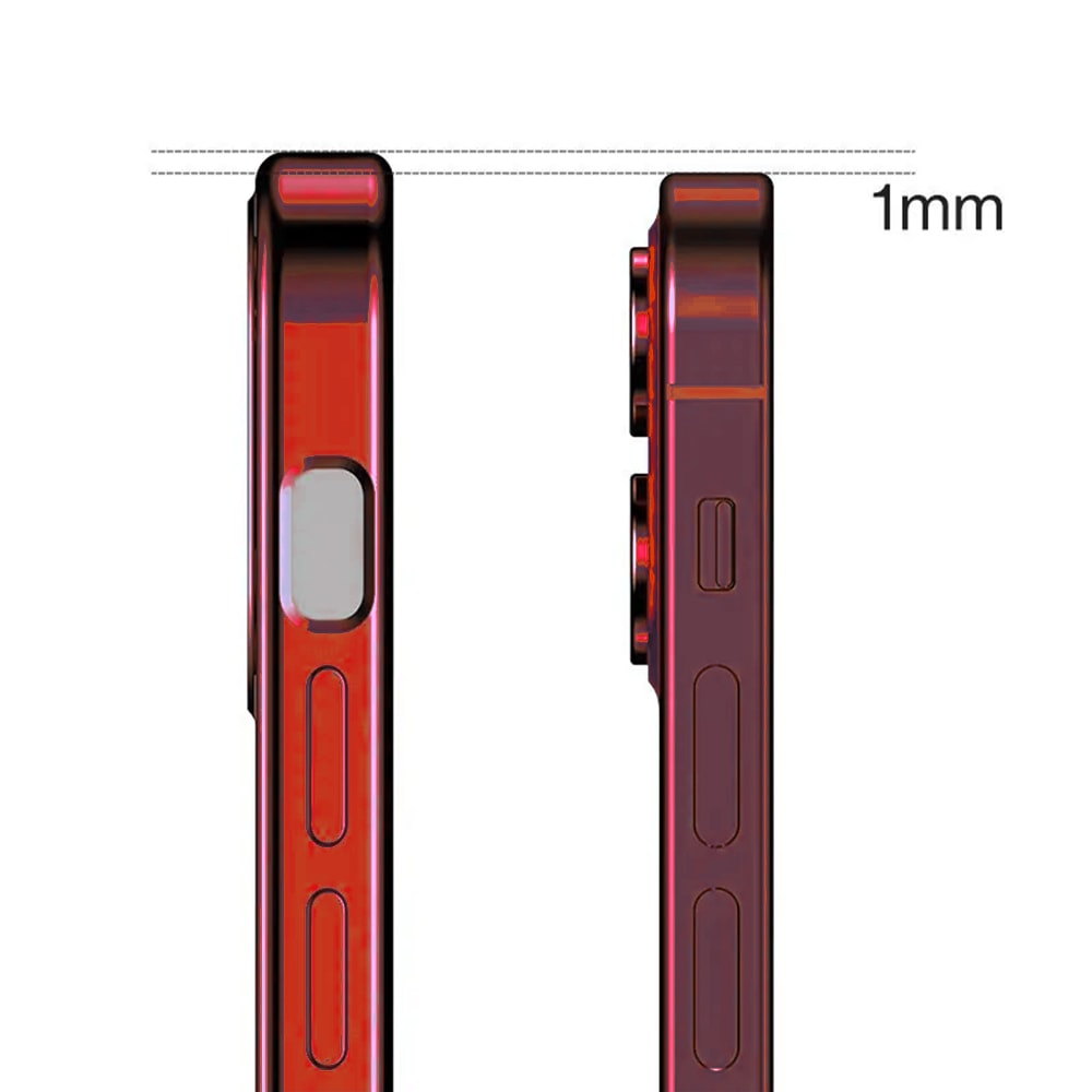 Etui do iPhone 14 JETech Simple Metallic vampire red przeźroczyste z ramką w kolorze czerwonym (OUTLET)