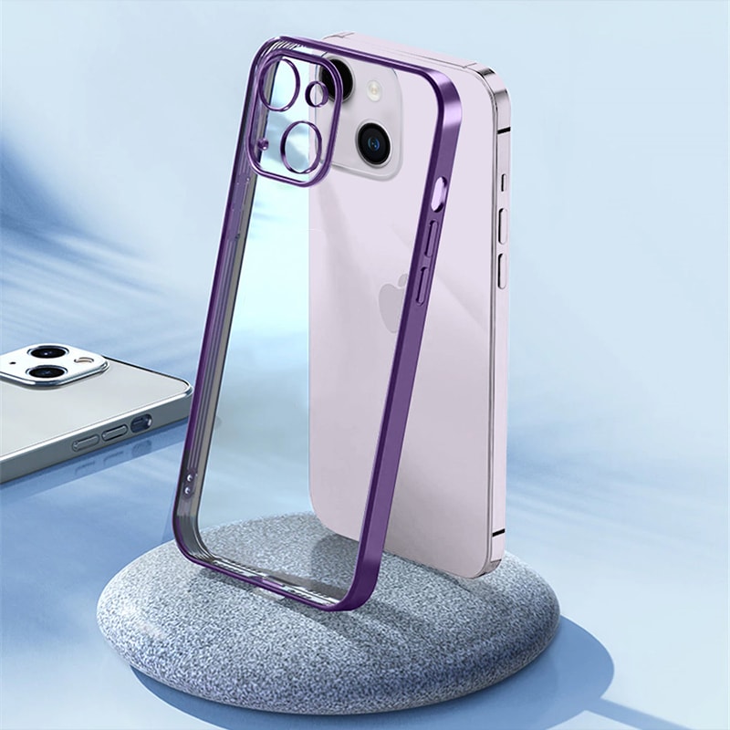 Etui do iPhone 15 Plus slim purple z osłoną kamery, purpurowe (OUTLET)