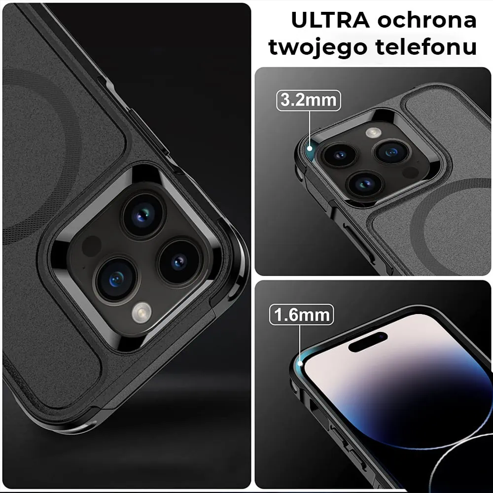 Etui do iPhone 14 Pro Max Smart Armor Pancerne z MagSafe, czarne