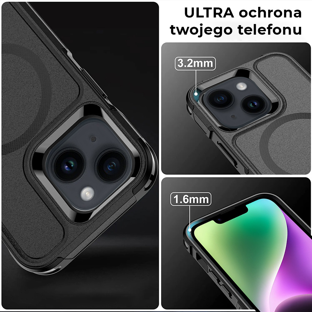 Etui do iPhone 13 Smart Armor Pancerne z MagSafe, czarne