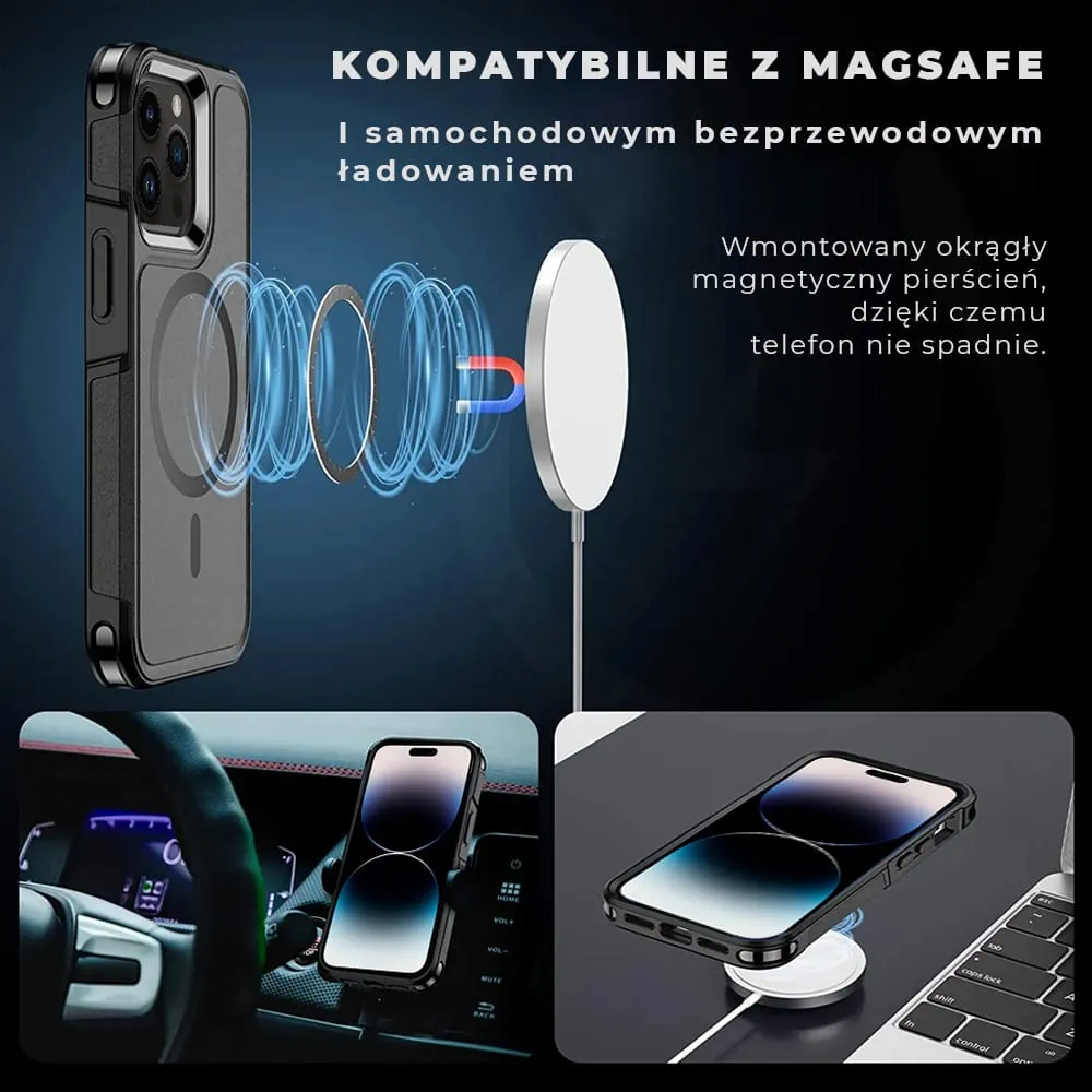 Etui do iPhone 14 Pro Max Smart Armor Pancerne z MagSafe, czarne
