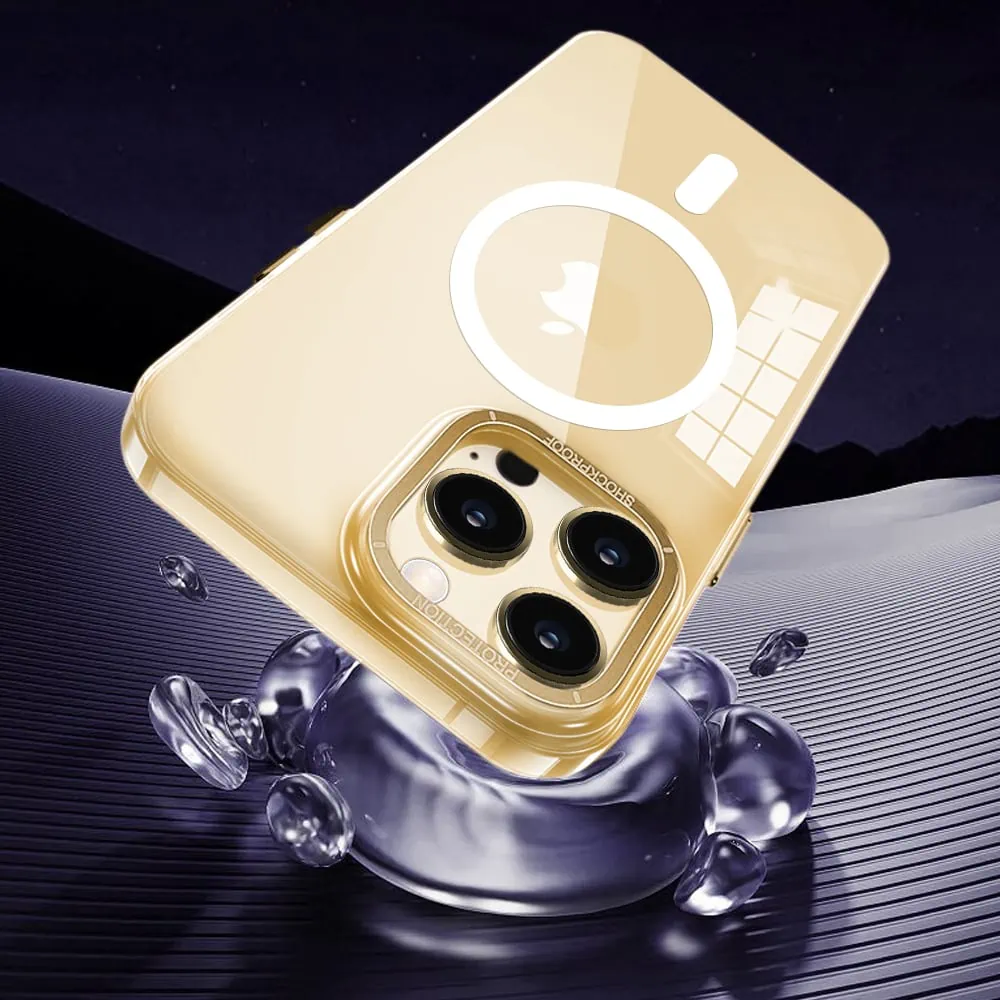 Etui do iPhone 14 Pro Cam Ring MagSafe, twardy tył, przeźroczyste