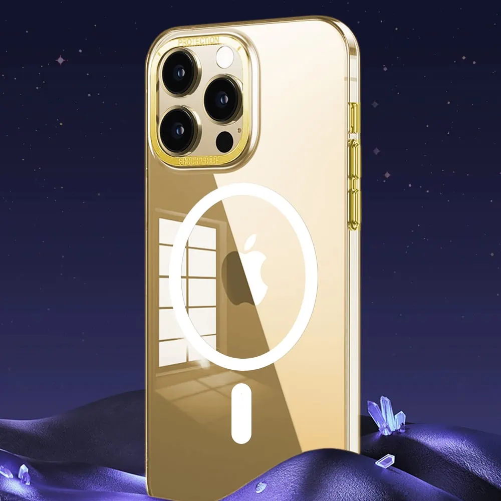 Etui do iPhone 14 Pro Cam Ring MagSafe, twardy tył, przeźroczyste