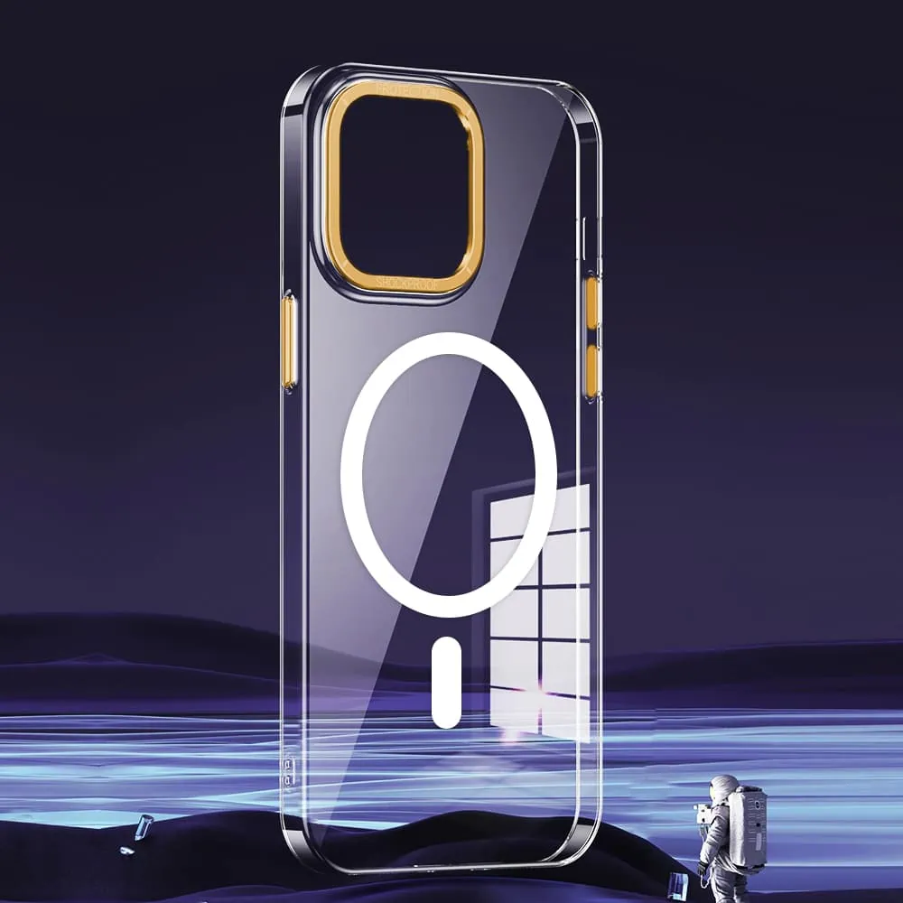 Etui do iPhone 14 Pro Cam Ring MagSafe, twardy tył, przeźroczyste