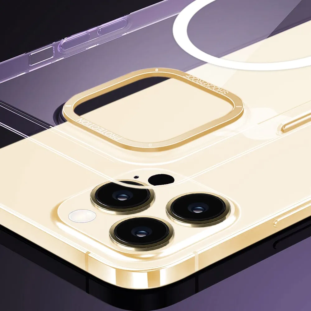 Etui do iPhone 14 Pro Cam Ring MagSafe, twardy tył, przeźroczyste