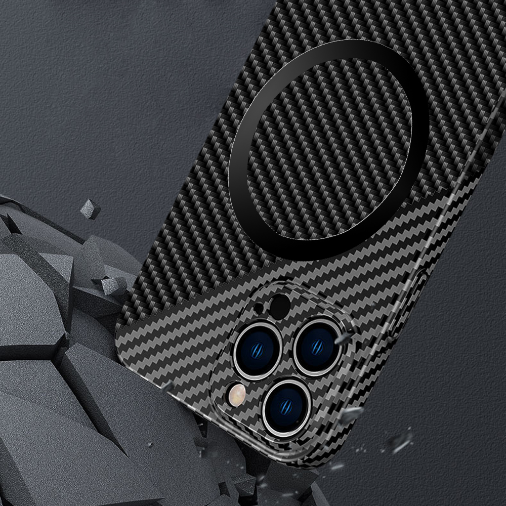 Etui do iPhone 14 Pro Carbon Shell MagSafe ultracienkie, czarno-szare