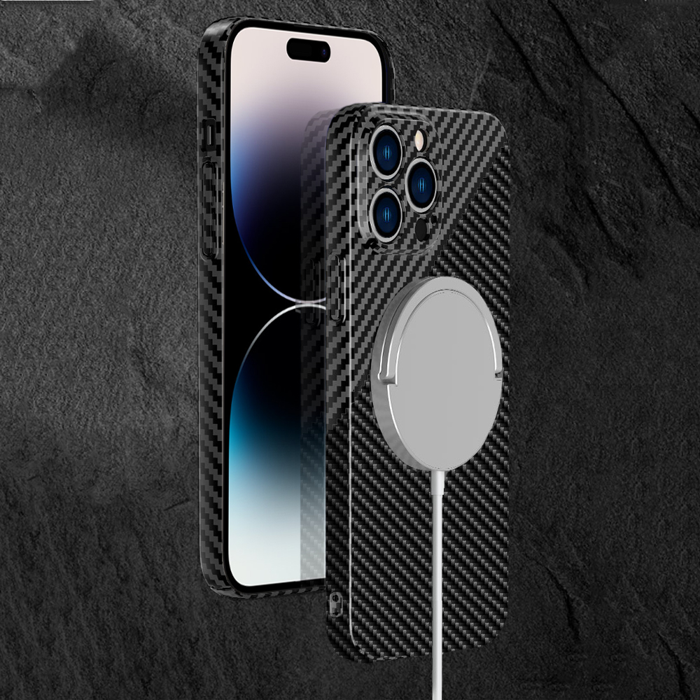 Etui do iPhone 14 Pro Carbon Shell MagSafe ultracienkie, czarno-szare