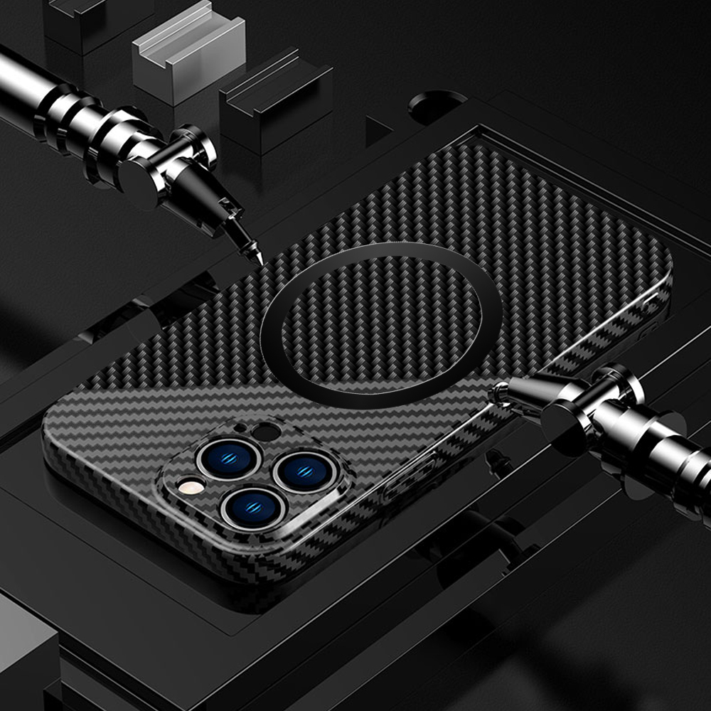 Etui do iPhone 14 Pro Carbon Shell MagSafe ultracienkie, czarno-szare