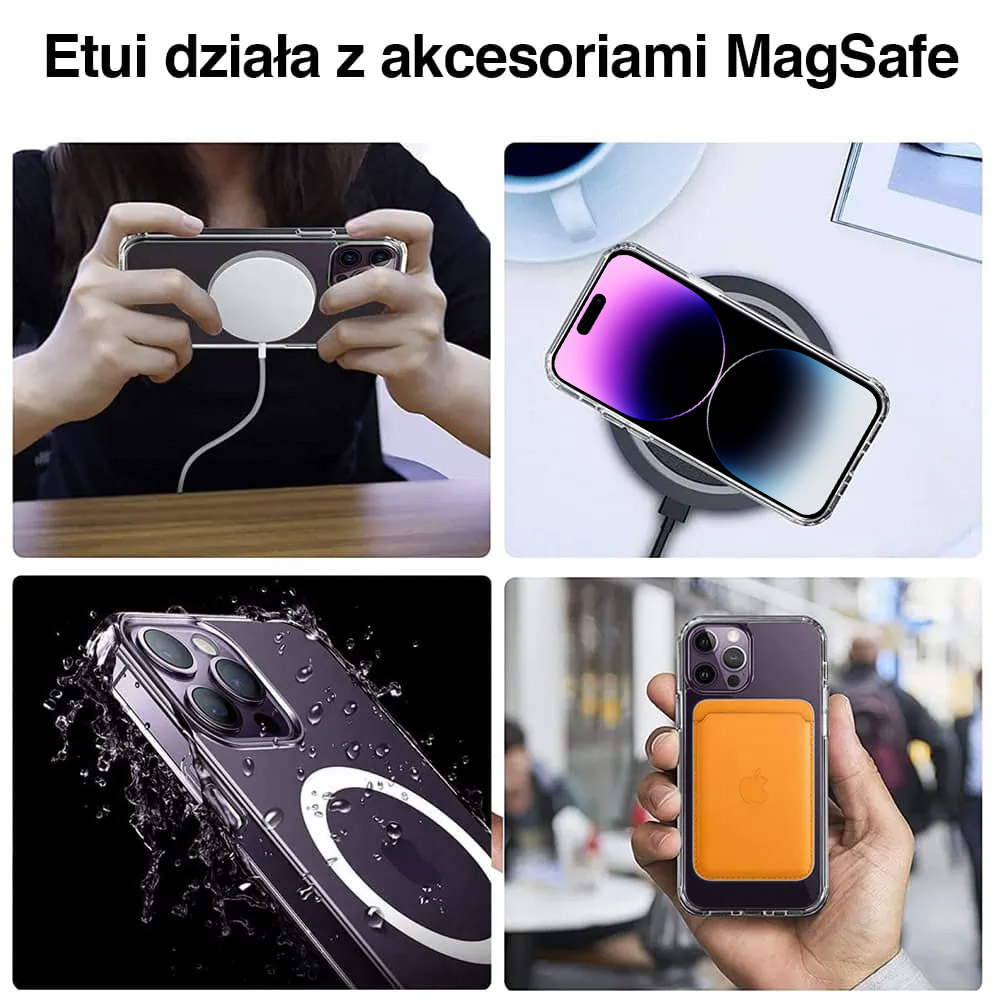 Etui do iPhone 14 Pro Max Clear Case przeźroczyste, twardy tył z MagSafe