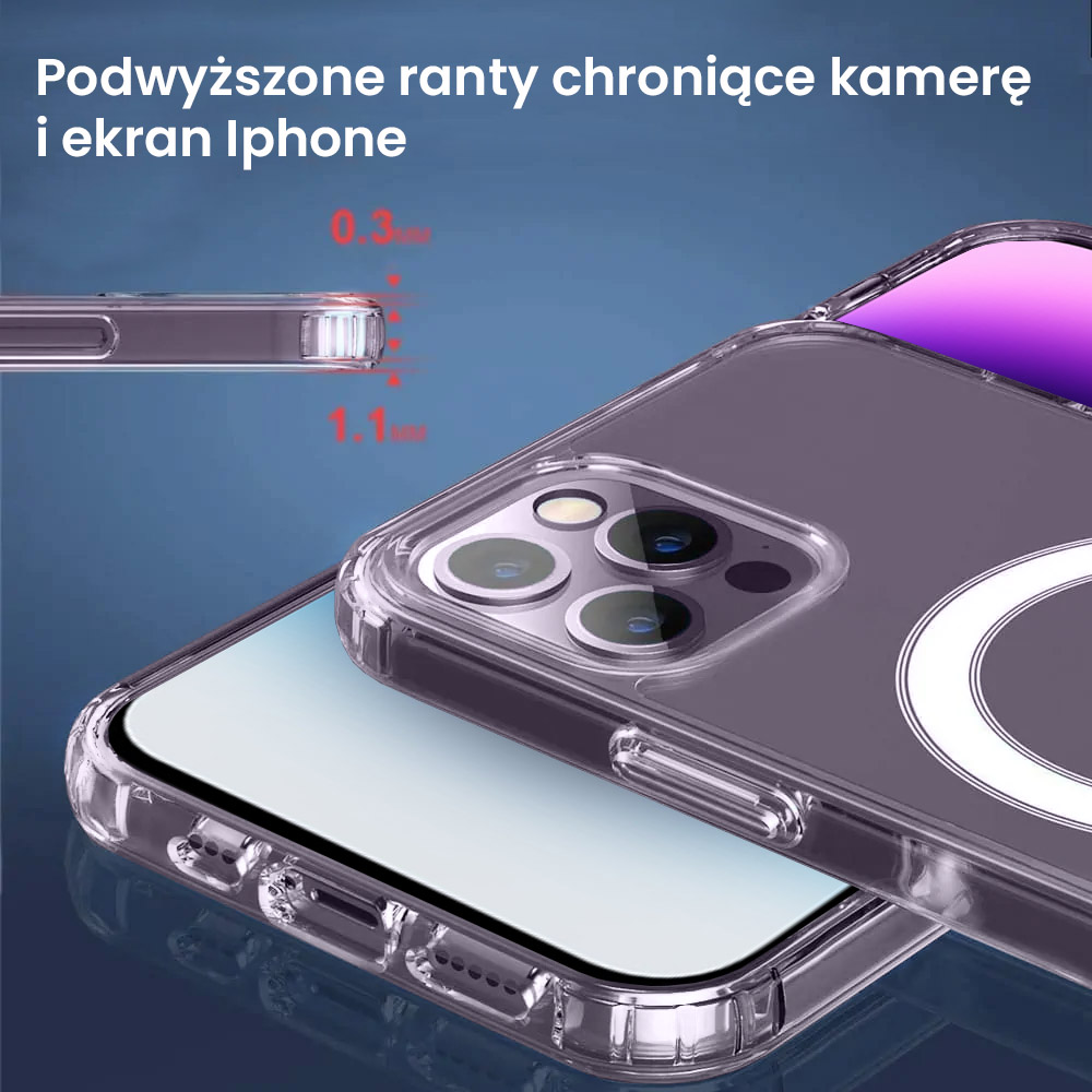 Etui do iPhone 14 Pro Max Clear Case przeźroczyste, twardy tył z MagSafe