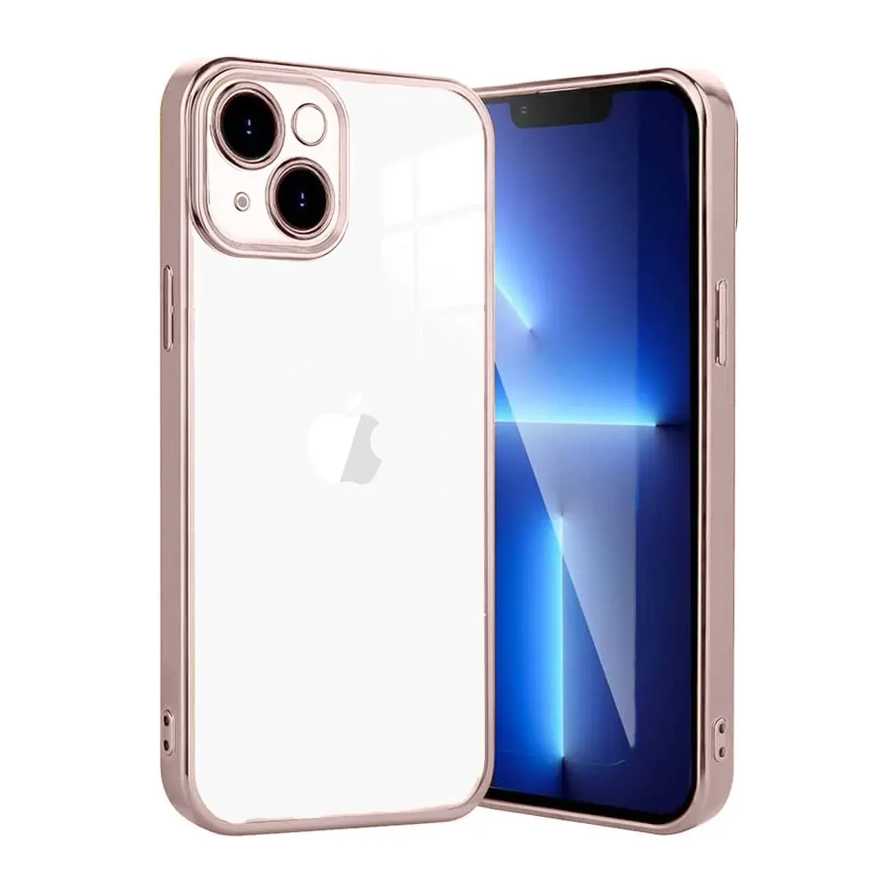 Etui do iPhone 14 Plus Pink Gold Limited Edition przeźroczyste Sulada oryginal, różowe złoto