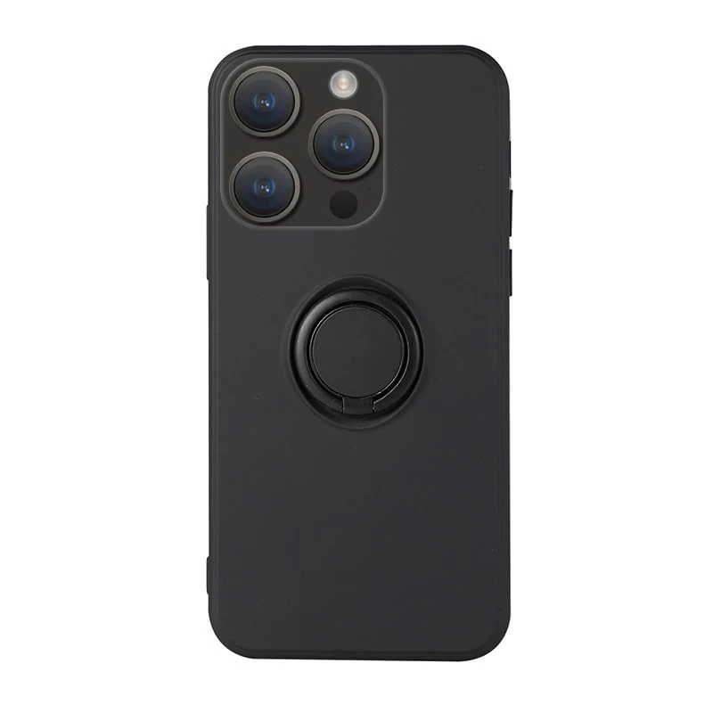 Etui do iPhone 14 Pro Magnetic Ring, matowe nie widać śladów, uchwyt magnetyczny, osłona aparatu, czarne